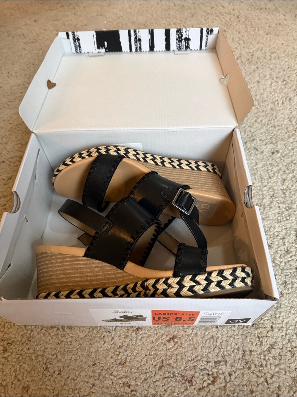 DV Dolce Vita Esmaya Wedge Sandals with Braided Espadrille Trim